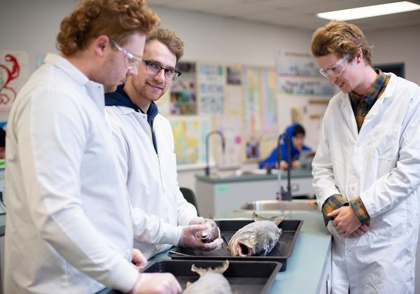 VIU students in the lab