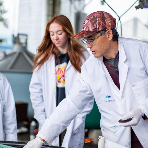 Technician instructing at VIU