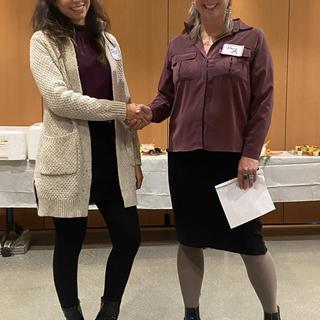 VIU student receiving a fish and aqua award
