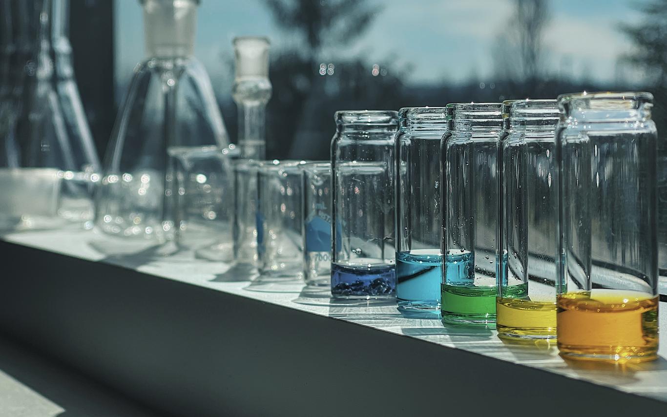 Photo of chemistry glassware