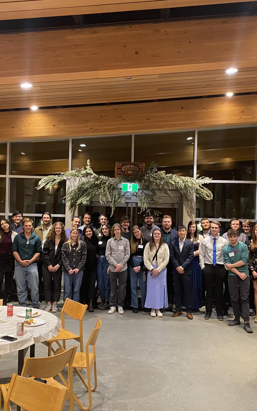 Students and faculty at the Fish and Aqua awards dinner 2024 in the Gathering Place